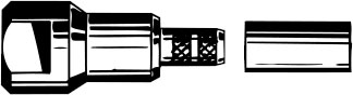 Schwarz-weißer Stecker und separate Buchse.