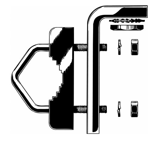 Exploded view of a padlock with components.