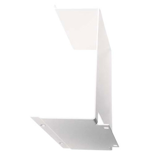 White metal angle bracket with side mounting holes