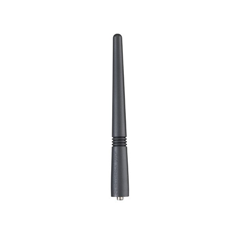 Schwarze Antenne mit geradem, zylindrischem Design und geriffeltem Griffteil