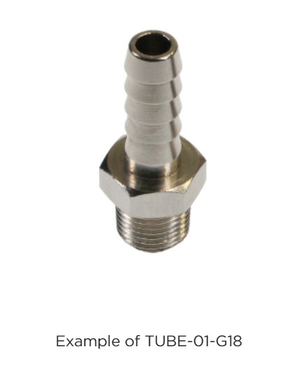 Metal adapter with hose barb and thread