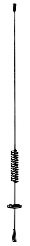 Black rod antenna with spiral spring in the middle