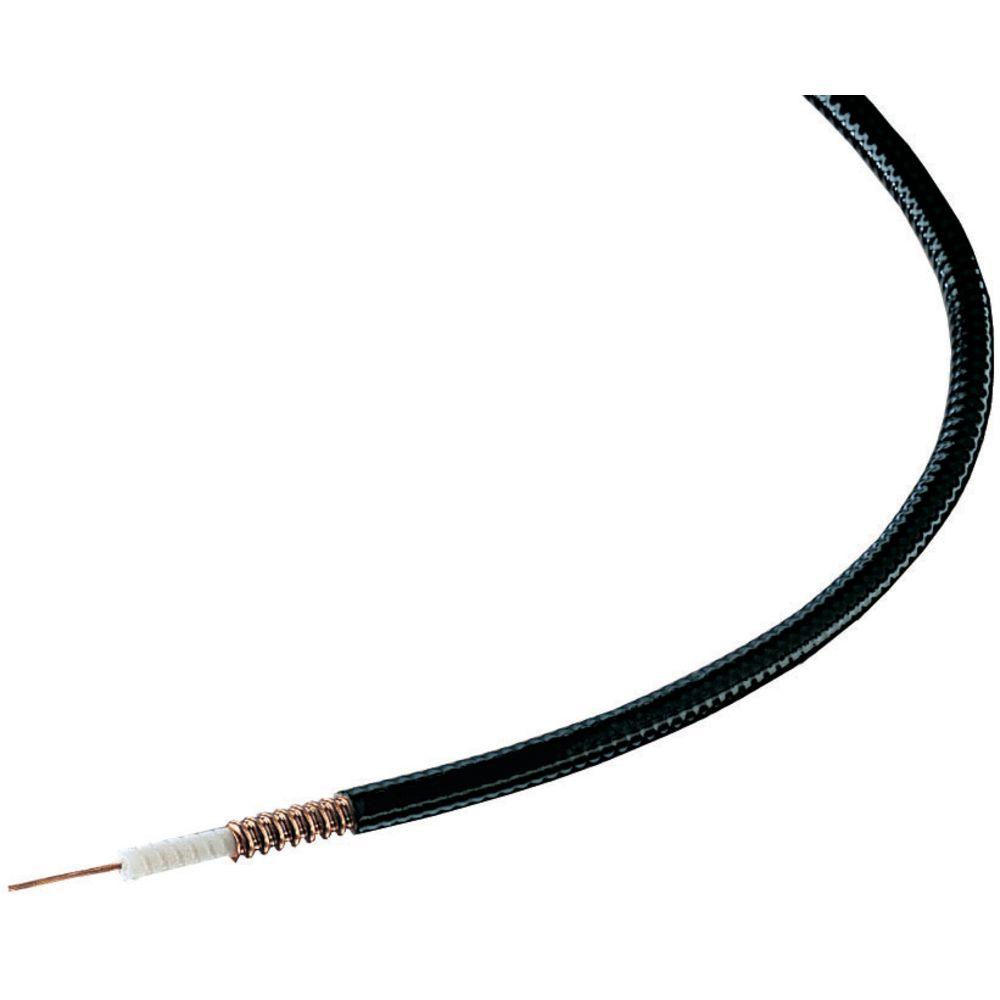 Coaxial cable with black jacket and copper coil