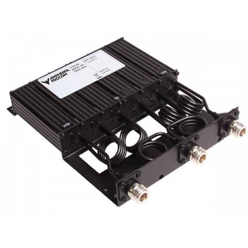 Black electronic module with cable connections and ports.