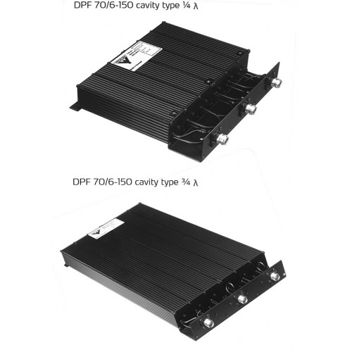 Two black, rectangular radio filters with square connectors.