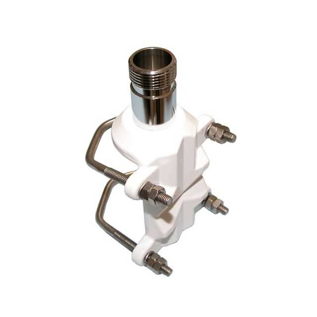 7000-00719100_vim_01.jpg Metalladapter mit vier Schrauben und weißen Kunststoffteilen.