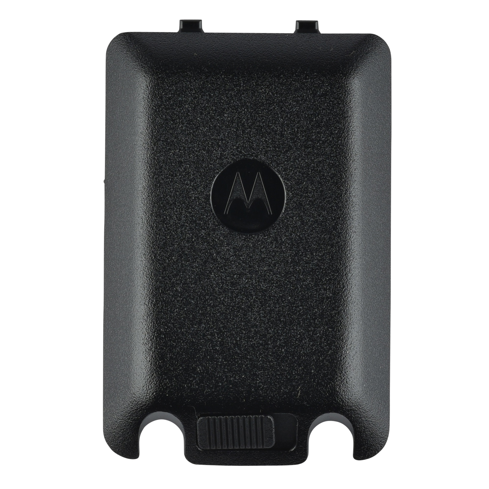 Black rectangular battery pack with logo in center.