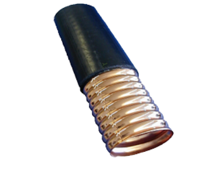 Black-red flexible pipe with spiral surface