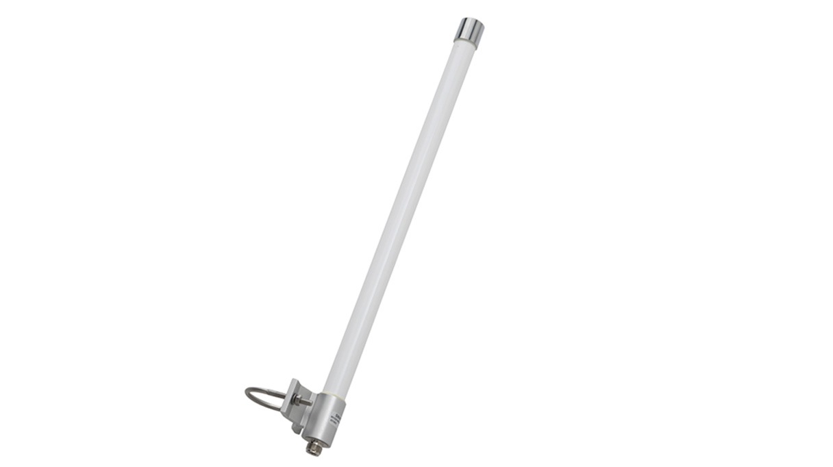 Vertikale Rundstrahlantenne mit Halterung.