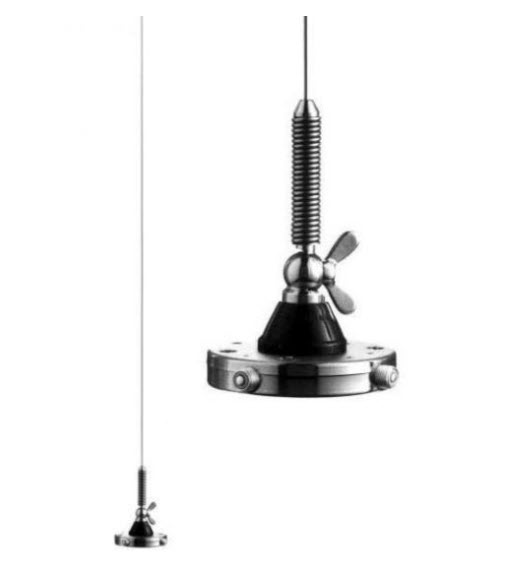 Zwei Stabantennen mit Metallbasis, Schrauben und Feder.