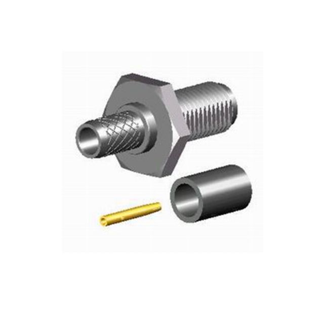 Drei technische Komponenten: Metallstecker, Hülse, zylindrischer Einsatz.