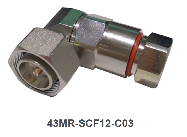 Metall-L-Winkel-Steckverbinder mit Gewinde und rotem Dichtring.