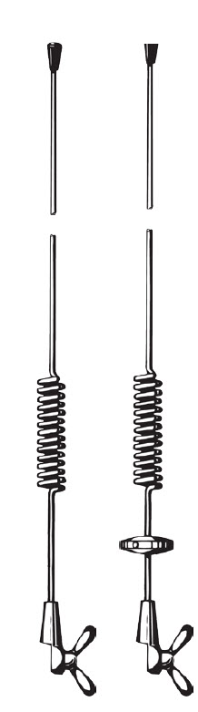 7000-00752105_pro_01.jpg Zwei chirurgische Biopsie-Nadeln mit Spiralfeder, eine mit zusätzlichem Ringgriff.