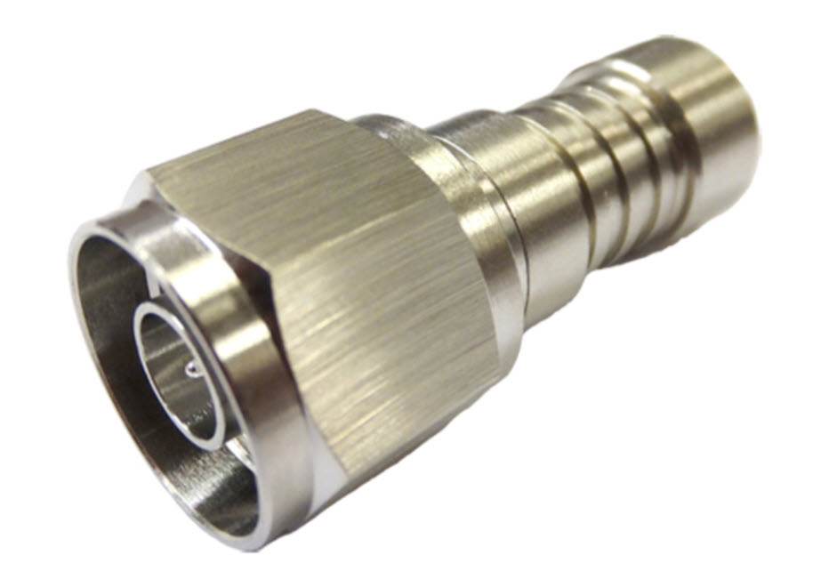 Metal fitting with grooved shaft and hex head