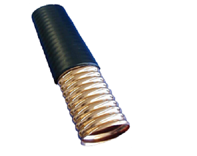 Black handle with spiral metallic sections.