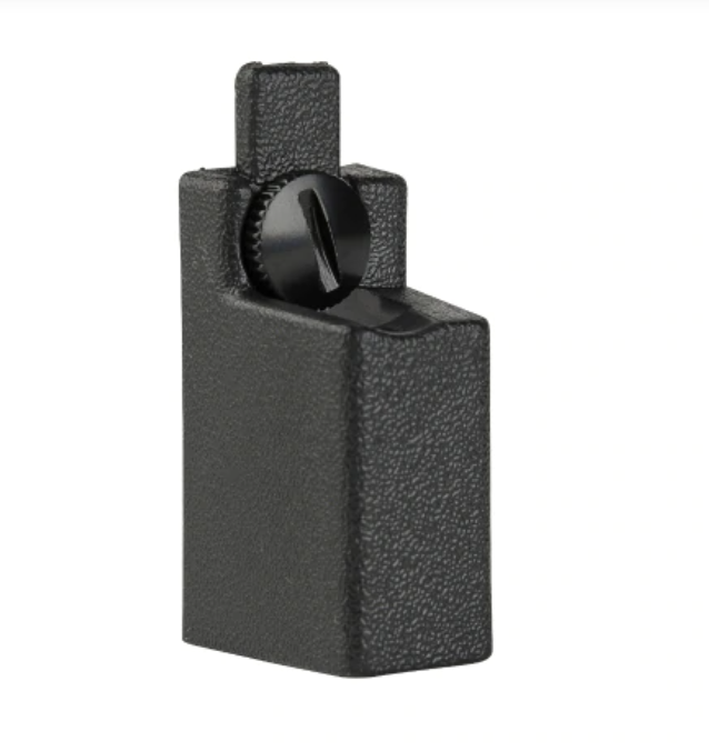 7000-00751625_mot_01.png Schwarzer Kunststoffverschluss mit Schraubenmechanismus.