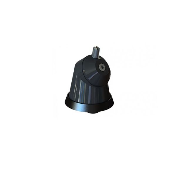 Black conical machine with lid and central knob.