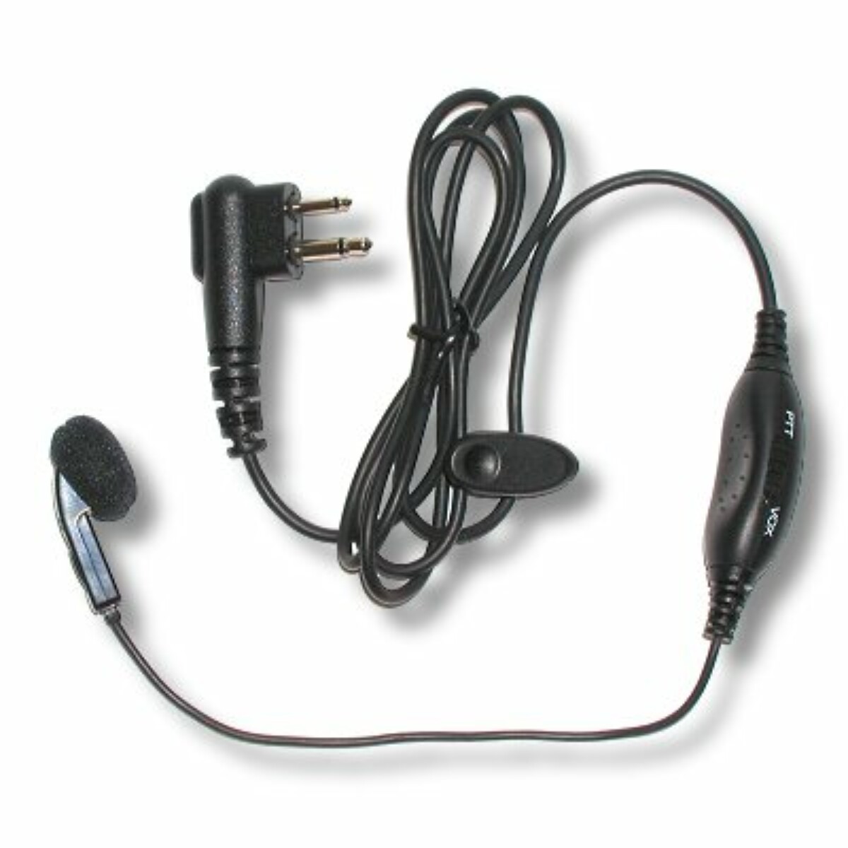 Ohrhörer mit Kabel, Stecker und integriertem Mikrofon.