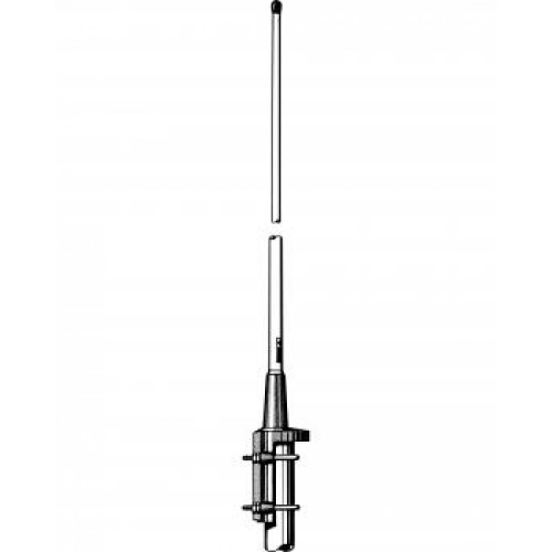 Telescopic antenna with mounting bracket oriented vertically