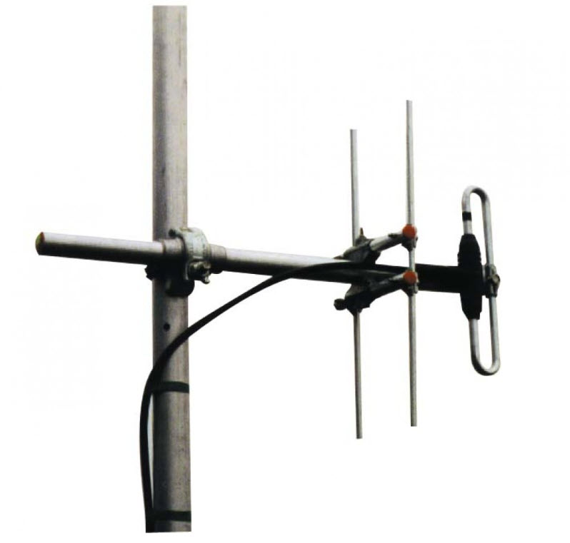 Yagi antenna mounted on a mast