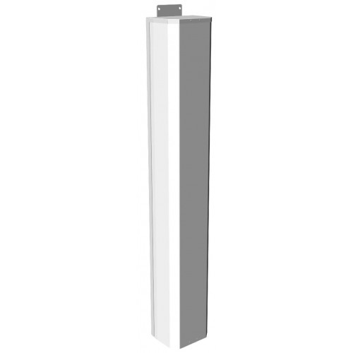7000_00758045_PRO_01.jpg Weißes, vertikales Kabelkanalsystem mit halboffenem Design.