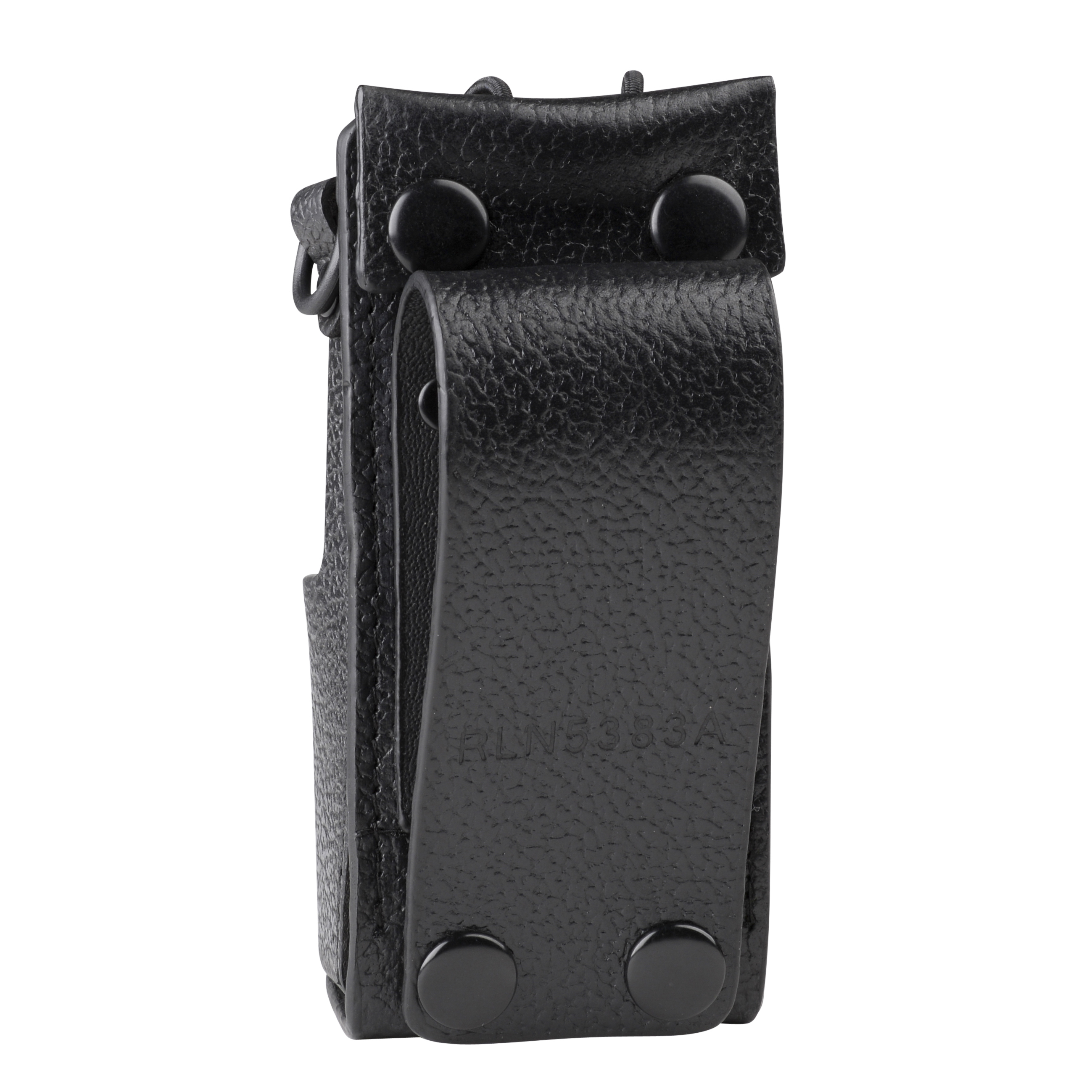 7000-00275900_mot_02.jpg Schwarze Gürtelhalterung mit Druckknöpfen, vertikal ausgerichtet.