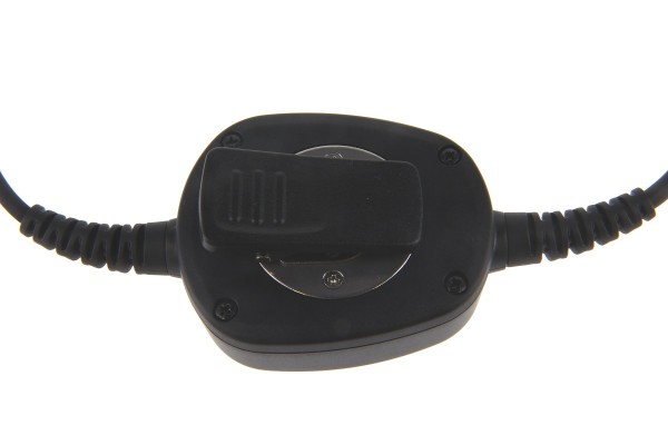 Black cable switch with two connected cables.