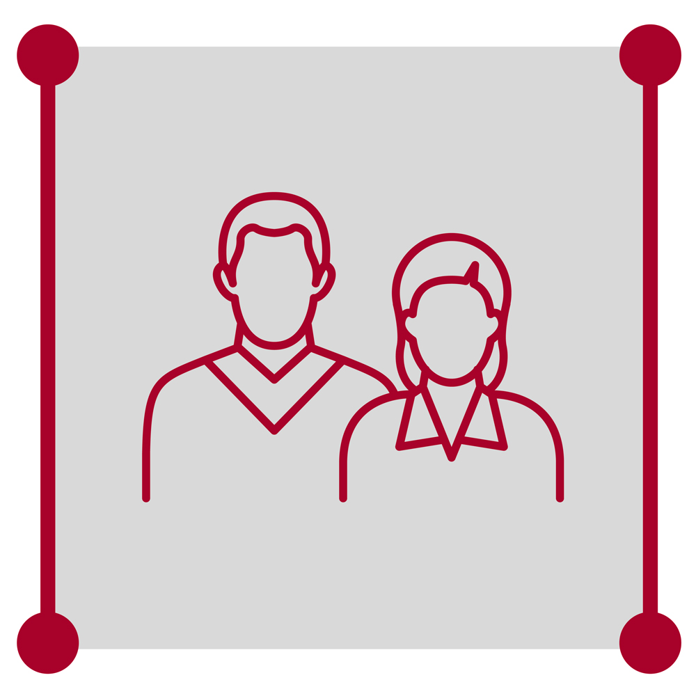 Service symbol with two stylized people