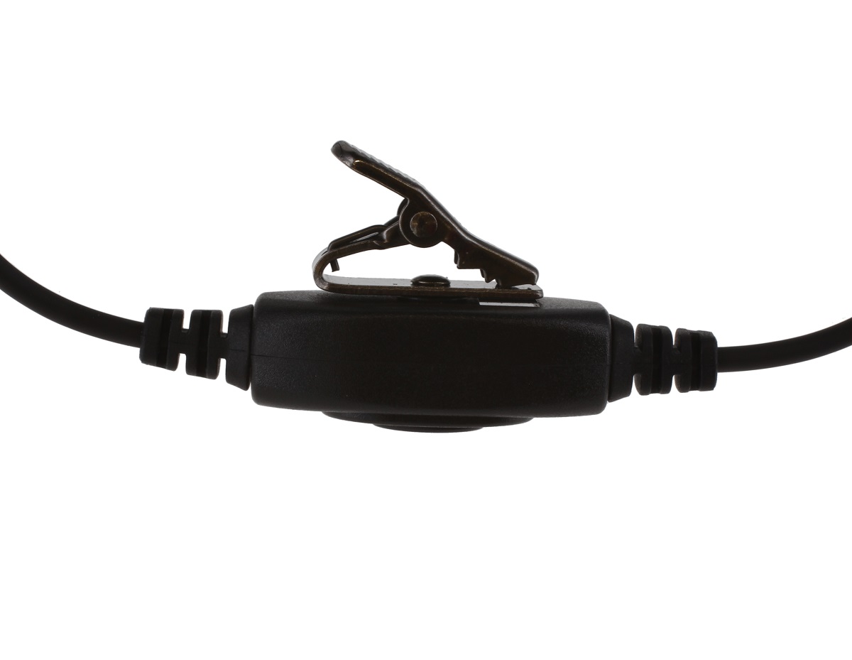 Black inline switch with crocodile clip in the center.