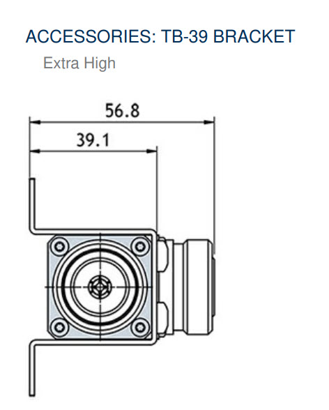 7000-00581100_pro_0125kml6k681s91.jpg Technische Zeichnung einer Halterung TB-39, Maße 56,8 x 39,1 mm.