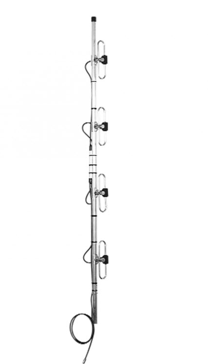 Vertikale Antenne mit mehreren Elementen und Kabel