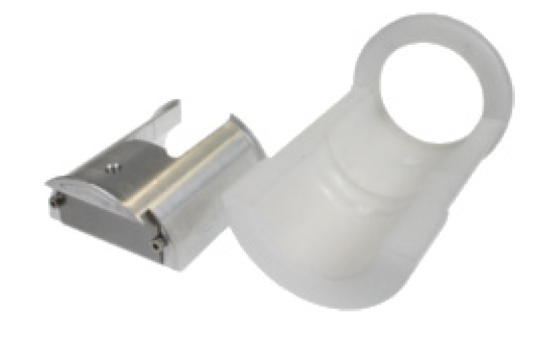 7000-00636100_rfs_01.png Metal clamp and clear plastic holder with circular opening